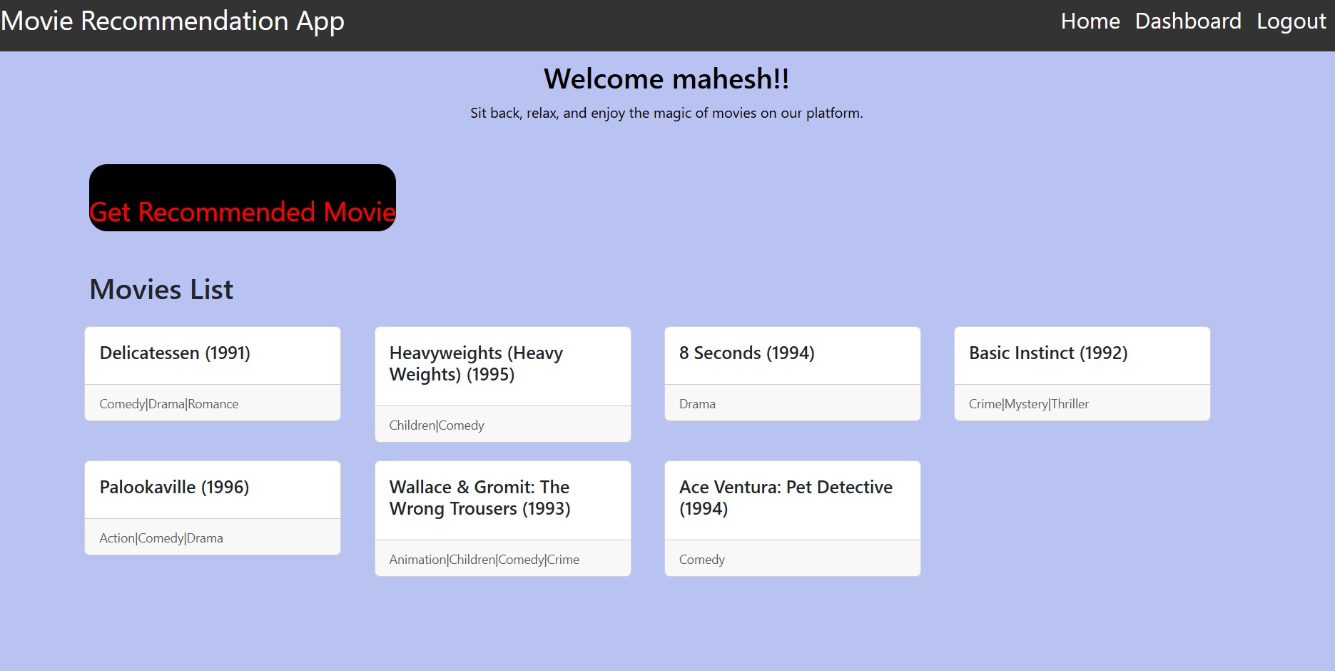 Rating Movie Recommendation System